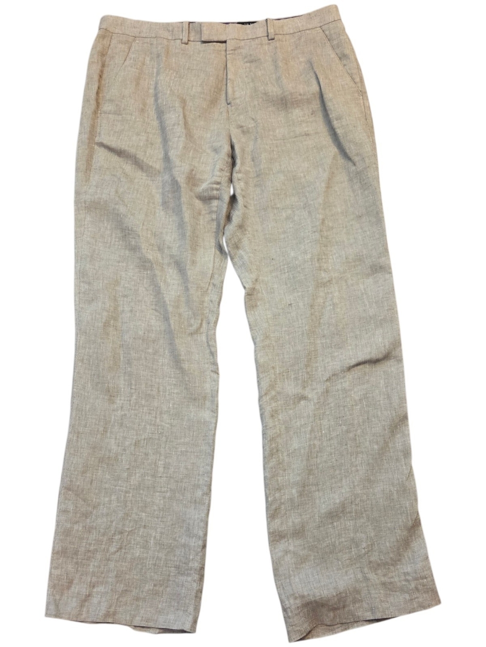 Ted Baker London 'Linobot' Linen Dress Pants Tan Beige Tailored Trousers -Sz 38R